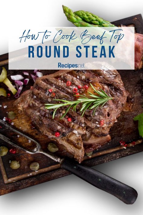 Beef Top Round Steak Made in Oven - How to Cook Recipe Round Steak In The Oven, Round Steak Marinade, Beef Round Steak Recipes, Top Round Steak Recipes, Top Round Roast Recipe, Beef Top Round Steak, Steak In The Oven, Healthy Pork Chop Recipes, Roast Steak