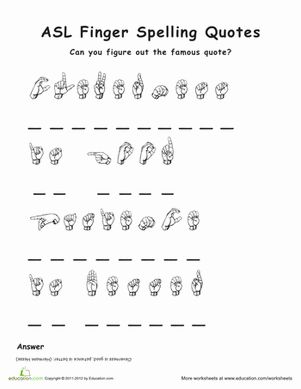 ASL Finger Spelling | Education.com Spelling Quotes, Sign Language Letters, Asl Lessons, Sign Language Phrases, Classroom Lesson Plans, Sign Language Words, Prepositional Phrases, Asl Sign Language, Sign Language Alphabet