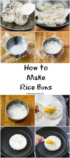 Korean Rice Burger Recipe, Bulgogi Burger, Rice Buns, Rice Burger Recipe, Rice Patty, Rice Patties, My Korean Kitchen, Koreansk Mad, Rice Burger