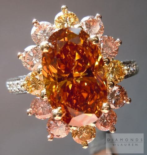 Orange Diamond Ring, Yellow Diamond Engagement Rings, Harry Winston Jewelry, Fancy Color Diamond Ring, Pink Halo, Orange Diamond, Yellow Diamonds Engagement, Yellow Diamond Engagement Ring, Hand Rings