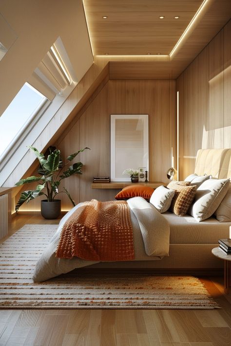 29 Attic Bedroom Ideas for a Cozy and Unique Space - My Elegant Home Modern Bungalow Bedroom, Attic Room Design Ideas, Attic Dining Room, Attic Apartment Ideas, Industrial Attic, Cozy Attic Bedroom, Low Ceiling Attic, Small Attic Bedroom, Master Suite Design