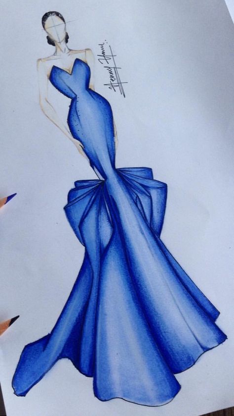 @helmyharun| Be Inspirational ❥|Mz. Manerz: Being well dressed is a beautiful form of confidence, happiness & politeness Blue Fashion Illustration, Gown Illustrations Sketches, Fashion Illustration Sketches Dresses Gowns Beautiful, Gown Illustration Fashion, Gown Design Drawing, Pia Wurtzbach Gown, Fashion Illustration Dresses Gowns, Gown Drawing Sketches, Gown Sketches Design