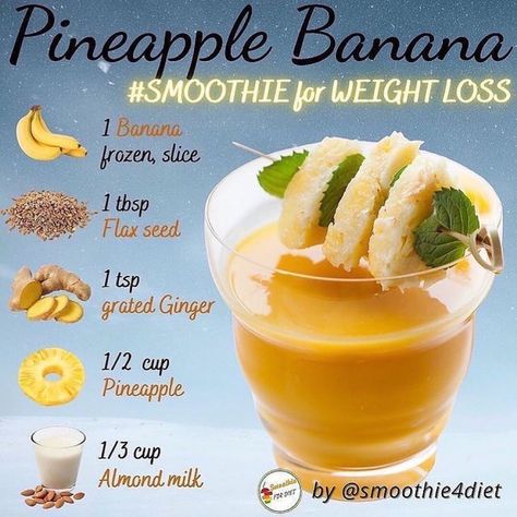 Pineapple Banana Smoothie, Pineapple Ginger, Smoothies With Almond Milk, Smoothie Recipes Healthy Breakfast, Beyond Imagination, Drink Recipes Nonalcoholic, Ginger Smoothie, Flax Seed Recipes, Smoothie Drink Recipes