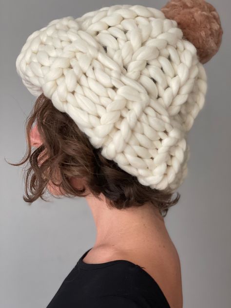 Super Chunky Wool, Chunky Knit Beanie, Crochet Winter Hats, Chunky Beanie, Ear Flap Hats, Chunky Knit Hat, Wool Hat Knit, Winter Knit Hats, Crochet Winter