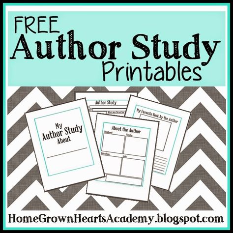 Home Grown Hearts Academy Homeschool Blog: FREE ~ Author Study Printables Library Goals, Robert Munsch, Study Printables, Study Activities, Montessori Language, School Libraries, Author Study, Library Skills, Author Spotlight