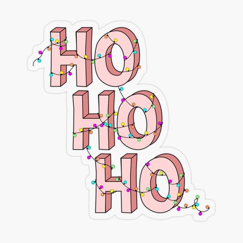 Get my art printed on awesome products. Support me at Redbubble #RBandME: https://www.redbubble.com/i/sticker/HO-HO-HO-Christmas-Lights-by-byStefani/93467731.O9UDB?asc=u Pink Christmas Stickers, Christmas Book Stickers, Christmas Sticker Ideas, Written Stickers, December Stickers, Lash Stickers, Emojis Aesthetic, Pink Heart Emoji, Bookish Christmas