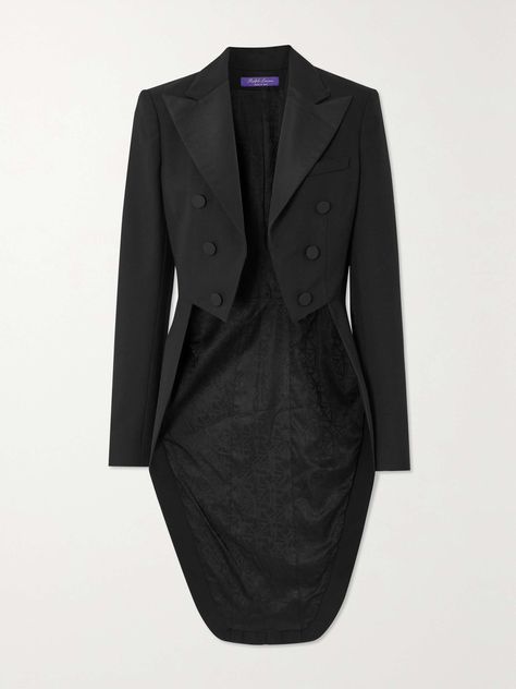 Shop RALPH LAUREN COLLECTION Faille-trimmed wool coat, Explore the latest RALPH LAUREN COLLECTION women's collection today on NET A PORTER Tailcoat Women's, Wool Wrap Coat, Aesthetic Fits, Armani Prive, Cocktail Attire, Wrap Coat, Collared Coat, Ralph Lauren Collection, Quilted Coat