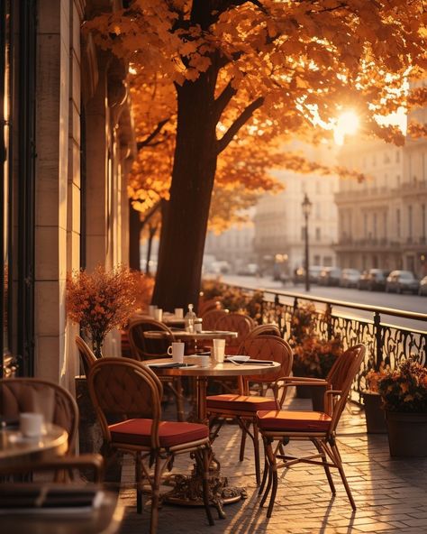 What if... on autumn Sundays, golden hour brought a special calm to Parisian cafés? ☕️ 🍂 by @whatifparis.ai | Instagram Paris Autumn, Paris In Autumn, Calming Pictures, Autumn Instagram, Autumn Magic, Paris Aesthetic, Paris Cafe, Christmas Feeling, Autumn Scenes