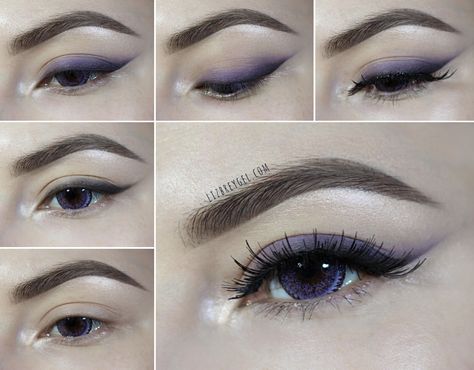 Today we are going to be doing a #makeup look inspired by one of the most interesting characters from #TheWitcher universe - Yennefer of Vengerberg, a century-old sorceress, who is famous for her magic powers, beauty and personality. One of Yennefer's distinctive features are her deep #violet eyes. Both is game series and in series #Yennefer had dramatic violet #smokeyeye look, which I'm going to show you how to recreate in today's post. #makeuptutorial #circlelenses #yennefeofvengerberg Yennefer Eye Makeup, Yennefer Of Vengerberg Makeup, Yennefer Makeup, Witcher Makeup, Yennefer Cosplay, Step By Step Makeup Tutorial, Black Eye Pencil, Smokey Eye Look, Interesting Characters