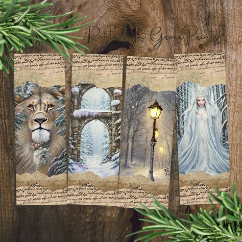 Bookmarks Printable Fantasy Bookmarks Lamp Post Bookmarks Lion Witch and Lamp Post Bookish Gift Literary Printable Instant Digital Download Narnia Bookmarks Printable, Narnia Bookmarks, Lion Witch And Wardrobe, Wardrobe Narnia, Narnia Lamp Post, Bookmarks Christmas, Witch Wardrobe, Lion Witch Wardrobe, Themed Bookmarks