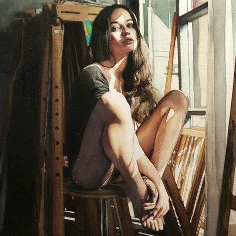 The Poet of Painting ~ Catherine La Rose: Marcos BECCARI ✿ Marcos Beccari, Bo Bartlett, Watercolor Inspiration, Anatomy Art, Watercolor Portraits, Female Portrait, Figure Painting, Figurative Art, Figure Drawing