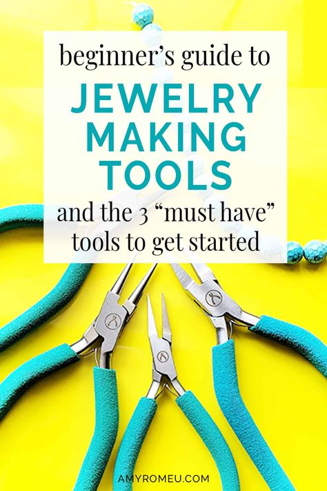 The Beginner's Guide To Jewelry Making Tools and the 3 Must Have Tools You Need. | amyromeu.com #jewelrymaking #jewelrytools #DIYjewelry #howtobead Making Jewelry For Beginners, Hair Rainbow, Diy Jewelry To Sell, Jewelry Making Business, Diy Jewelry Unique, E Tattoo, Easy Diy Jewelry, Diy Wire Jewelry, Must Have Tools