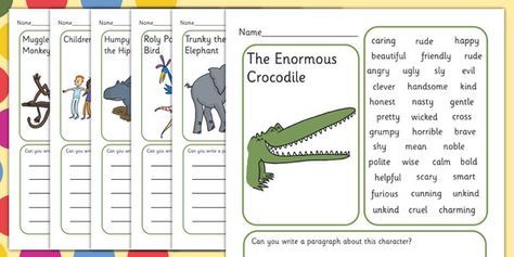 The Enormous Crocodile Story Cut Outs - the enormous crocodile The Enormous Crocodile, Description Writing, Free Novels, Primary Resources, Free Teaching Resources, Descriptive Writing, Images And Words, Book Study, Novel Studies