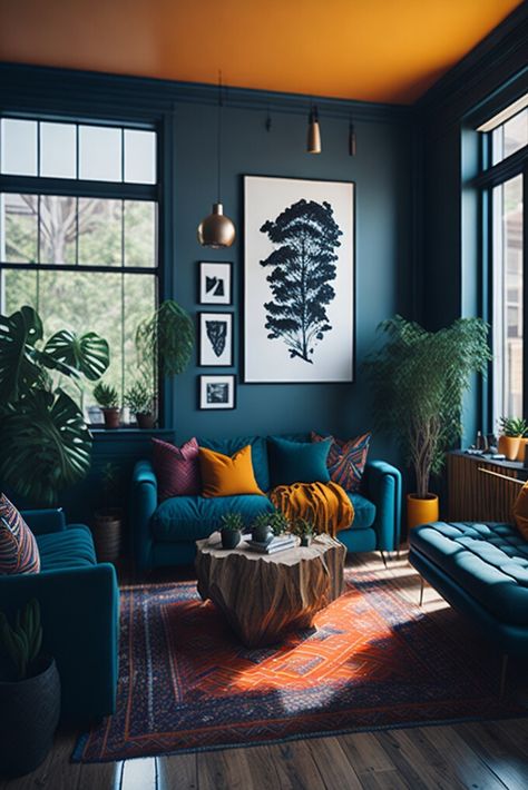 Quirky Living Room, Teal Living Rooms, Dark Living Rooms, Decor Ideas Bedroom, Decoration Inspiration, Ideas Living Room, Decor Living Room, Dream House Decor, Cozy Living Rooms