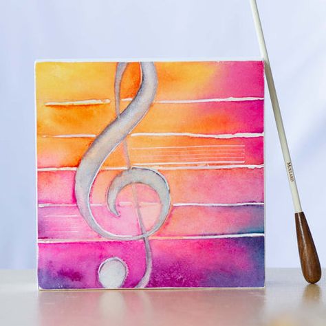 Music Art Painting Abstract, Sweet 16 Painting Ideas, Musical Painting Ideas, Watercolor Art Music, Music Theme Art, Watercolor Music Art, Painting Ideas Music, Music Sketches, Music Painting Canvas