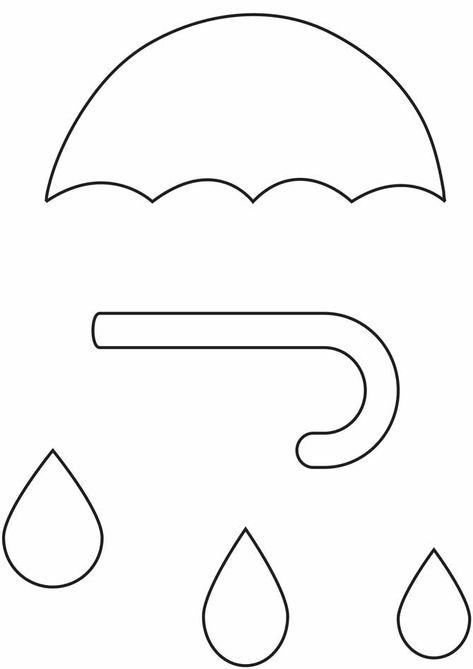 Umbrella Art Craft Preschool, Umbrella Outline Printable, Umbrella Crafts Preschool, Umbrella Printable Template, Umbrella Crafts For Toddlers, U Is For Umbrella Craft, Umbrella Template Free Printable, Rain Preschool Activities, Umbrella Craft Preschool