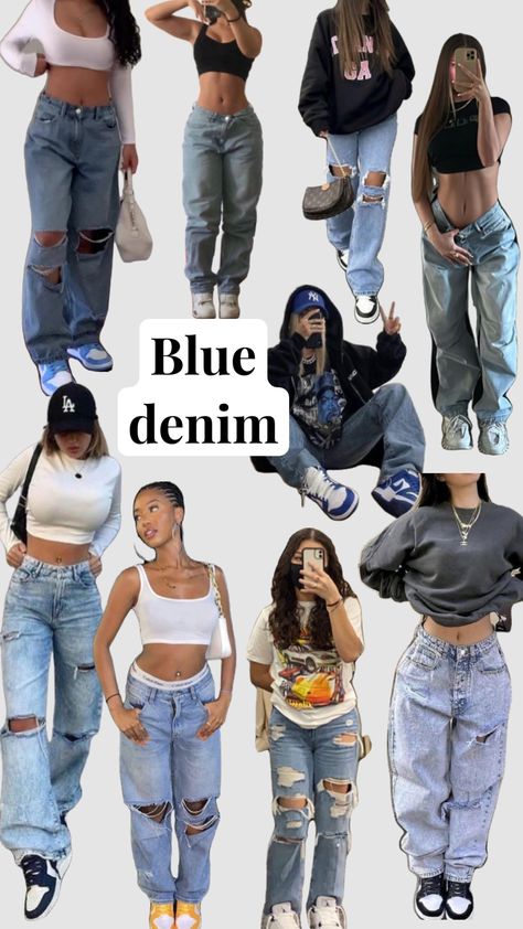 #denim #blue #outfitideas #outfitinspiration #outfits #fashion #outfitinspo #fashioninspo Blue Jean Cargos Outfits, Fits To Wear To The Movies, Blue Cargos Outfit, Blue Cargo Outfit, School Trip Outfit Ideas, Blue Cargo Jeans Outfit, Cargos Outfits, Cinema Outfit, Cargo Jeans Outfit