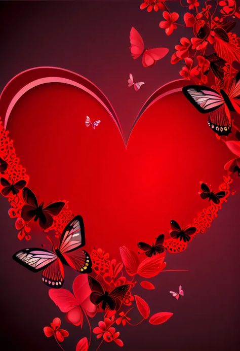 Valentines Day Background with Hearts and Butterflies Hearts And Butterflies Wallpaper, Hearts And Butterflies, Valentines Watercolor, Oil Painting Background, Heart Shaped Valentines, Valentine Background, Butterfly Wallpaper Backgrounds, Valentines Day Heart, Day Background