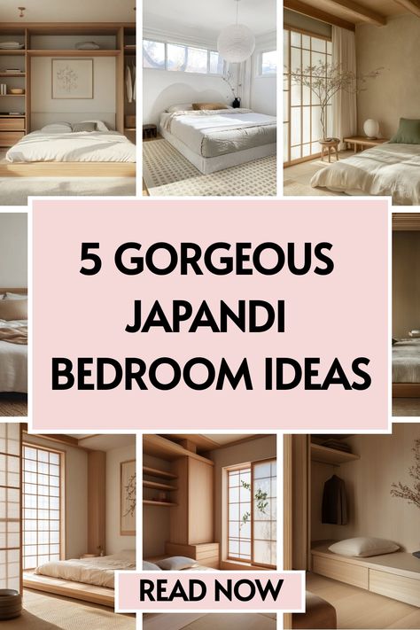 5 Japandi bedroom ideas Japandi Pink Bedroom, Japandi Inspired Bedroom, Japandi Daybed, Japanese Boho Bedroom, Tatami Room Modern, Room Decor Japanese Style, Tatami Bedroom Design, Bed Japandi, Japandi Kids Room