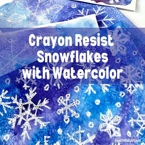 Snowflake Watercolor For Kids, Magic Painting With White Crayon, White Crayon And Watercolor Art, White Crayon Watercolor, Crayola Watercolor Painting, Weather Art Kindergarten, White Crayon Art, Crayon Watercolor Art, Ofrenda Painting