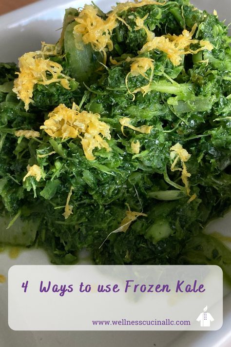 Recipes With Frozen Kale, Frozen Greens Recipe, Frozen Kale Recipes Side, Frozen Kale Recipes, Kale Ideas, Boat Meals, Kale Side Dish, Frozen Kale, Kale Pasta Recipe