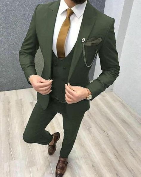 Slim Fit Groom Suit, Men Suit Fashion, Male Suits, Green Suit Men, Blazer Outfits Men, Blue Suit Men, Wedding Dress Men, Dress Suits For Men, Designer Suits For Men