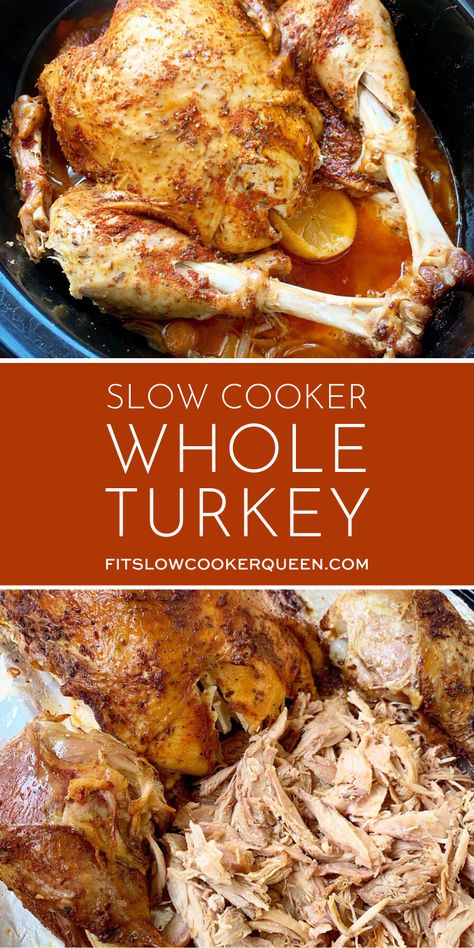 Slow Cooker Whole Turkey Slow Cooker Whole Turkey, Thanksgiving Recipes Turkey, Turkey Breast Crockpot, Turkey Crockpot Recipes, Whole Turkey Recipes, Juicy Turkey, Slow Cooker Turkey Breast, Crockpot Turkey, Slow Cooker Turkey