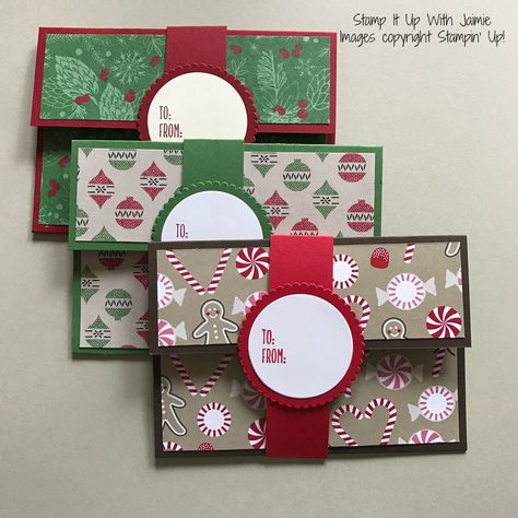 Stampin' Up! Gift Card Holder Gift Cards For Christmas, Tunnel Cards, Gift Card Holder Diy, Holiday Money, Cards For Christmas, Gift Cards Money, Money Card, Christmas Gift Card Holders, Gift Card Holders