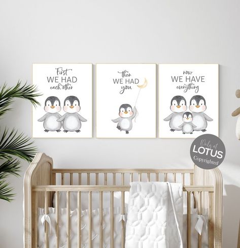 Penguin Nursery Ideas, Arctic Nursery Theme, Penguin Nursery Theme, Berry Nursery, Penguin Room, Arctic Nursery, Penguin Nursery, Penguin Baby Showers, Penguin Decor