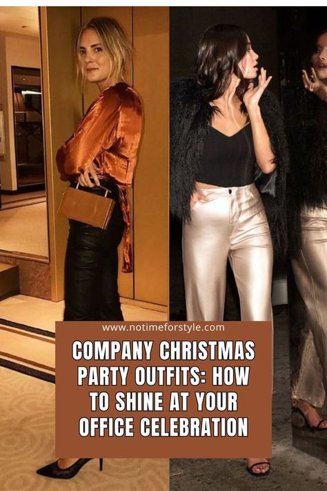 Discover the best Company Christmas Party Outfits to make a lasting impression at your office celebration. Elevate your style this holiday season! Holiday Work Dinner Party Outfit, Bowling Christmas Party Outfit, Work To Party Outfit, Dressy Casual Holiday Party Outfit, Outfit For Company Christmas Party, Xmas Office Party Outfit, Christmas Drinks Outfit Ideas, Business Casual Outfits Christmas Party, Work Dinner Party Outfit Winter