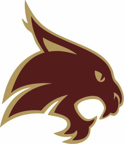 texas state university logo | Texas St-San Marcos Bobcats Primary Logo - NCAA Division I (s-t) (NCAA ... Football Vinyl Decal, Texas University, Texas State Bobcats, Sports Branding, Sun Belt, Animal Logos, Sport Logos, Binding Tutorial, Texas State University