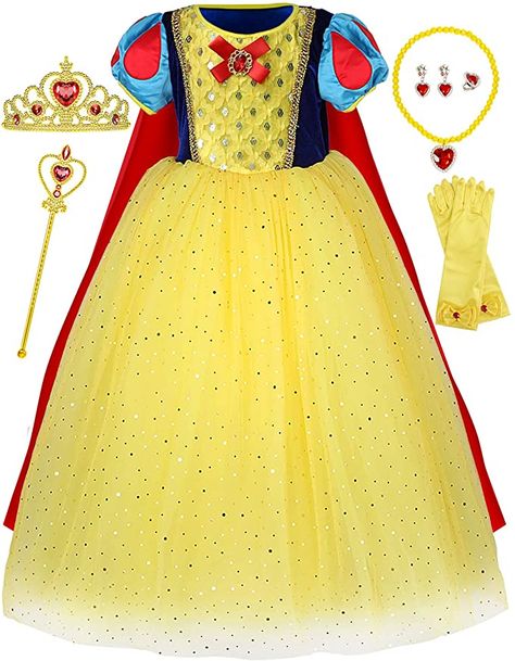 Princess Costumes For Girls, Disney Princess Toys, Disney Princess Costumes, Glamouröse Outfits, Snow White Dresses, Princess Snow White, Snow White Costume, White Costume, Princess Toys