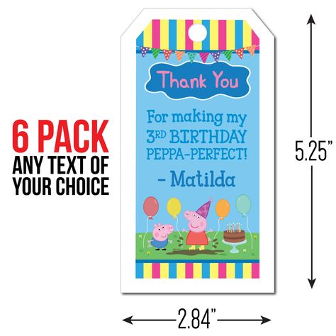 Peppa Pig Thank You Tags, Peppa Pig Crafts, Pig Decorations, Peppa Pig Party Supplies, Peppa Pig Birthday Party Decorations, Peppa Pig Decorations, Pig Candy, Pig Crafts, Cake Kids