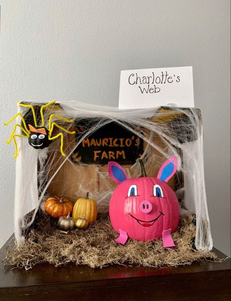 No Carve Pumpkin Decorating Contest, No Carve Pumpkin, Charlotte’s Web, Creative Pumpkin Decorating, Spider Pumpkin, Pumpkin Decorating Contest, No Carve Pumpkin Decorating, Pumpkin Contest, Creative Pumpkins