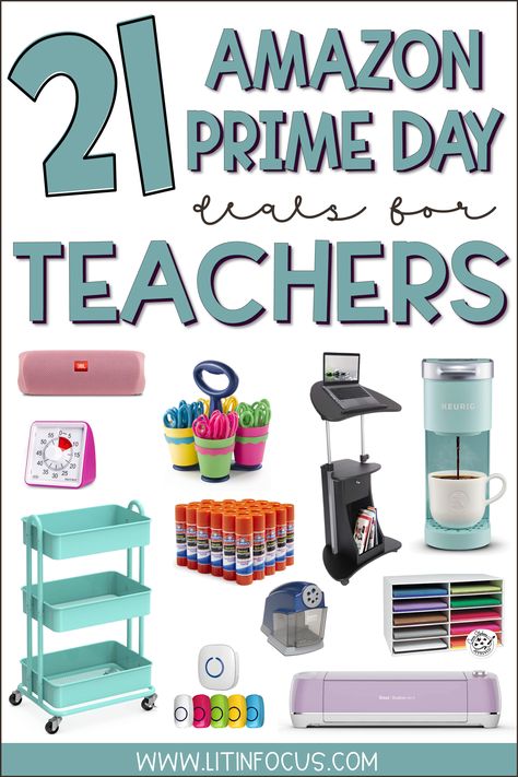 Check out this list of 21 amazing Amazon Prime Day deals for teachers! In this post, I share my favorite Amazon Prime deals for the classroom including art and craft supplies, storage and organizations items, classroom management tools, and more! These low prices won't last, so act fast and grab what you need before the prices go up! #amazon #schoolsupplies #classroomsupplies #teacherdeals #primeday via @literacyinfocus Classroom Needs List Teachers, Teacher Classroom Must Haves, Classroom Wishlist Ideas, Classroom Amazon Must Haves, Teacher Amazon Wish List, Teacher Must Haves Elementary, Amazon Teacher Must Haves, Teacher Wishlist, Craft Supplies Storage