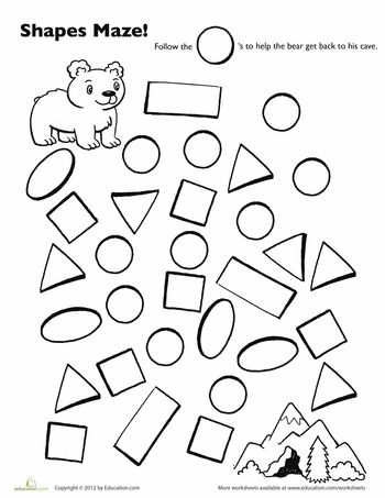 Worksheets: A-maze-ing Shapes: Follow the Circles: Adapt to Spanish classroom by converting the English text to Spanish Duck Worksheets Preschool, Circle Worksheets Preschool, Penguin Worksheets, Arctic Animals Activities, Duck Quack, Letter S Worksheets, Daycare Curriculum, Triangle Worksheet, Maze Worksheet