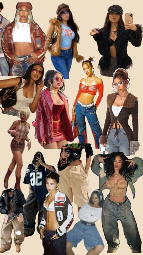 Chica Hip Hop, 2000s Fashion Outfits Party, 90s Outfit Party Hip Hop, 90s Outfits Party, 2000s Fashion Inspiration, Boardpanda Pins, Y2k Party Outfit, 90s Party Outfit, Street Style Outfits Casual