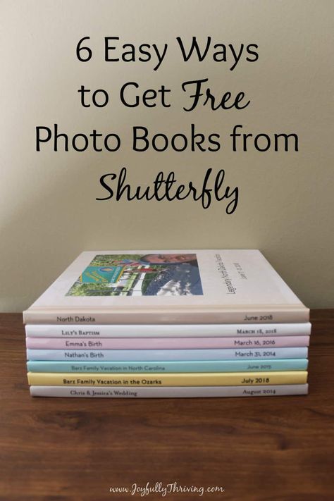 I love getting free photo books! These 6 easy ways to get free photo books from Shutterfly really do work! #free #photobooks #photoalbums Photo Album Storage Ideas Display, Photo Albums Ideas, Photo Organization Storage, Shutterfly Photo Book, Organizing Photos, Organize Photos, Digital Photo Organization, Family Yearbook, Photo Organizing