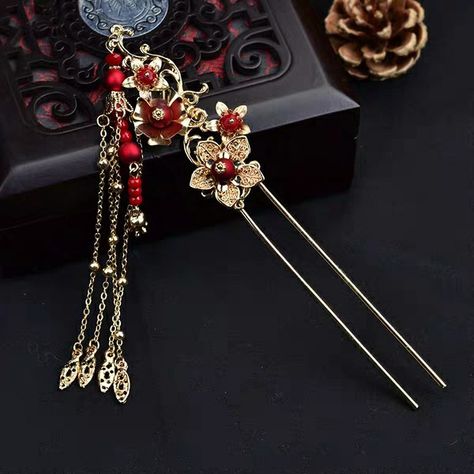 Ethereal Jewelry, Chinese Hairpin, Chinese Accessories, Chinese Hair Accessories, Anime Jewelry, Clothes Korean Style, Headpiece Jewelry, Chinese Hairstyle, Japanese Hairstyle