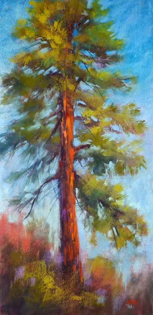 Affordable Landscaping, Tree Paintings, 수채화 그림, Watercolor Trees, Landscape Trees, Pastel Art, Pastel Painting, Pine Tree, Tree Art