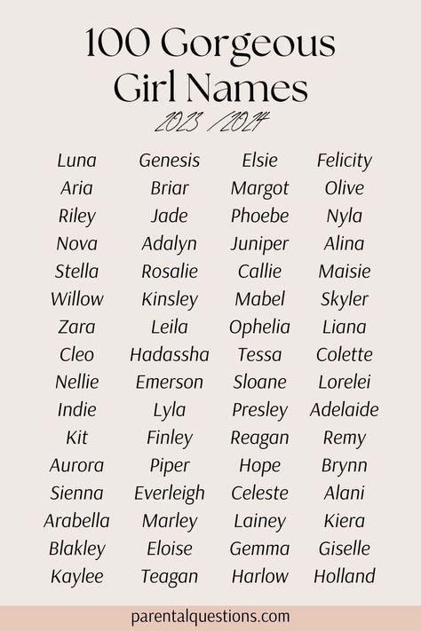 100 Baby Girl Names for 2024: The Ultimate List of Trending Names Girl Baby Names List, 2024 Baby Names, Nature Girl Names, Long Girl Names, Modern Baby Girl Names, Girl Name Ideas, Western Baby Names, Popular Baby Girl Names