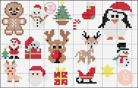 Cross Stitch Easy, Xmas Cross Stitch, Cat Cross Stitch Pattern, Pola Kristik, Mini Cross Stitch, Cross Stitch Baby, Cross Stitch Alphabet, Crochet Cross, Cross Stitch Patterns Christmas