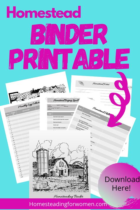 Homestead Binder Printable | Homesteading for women Homestead Binder, Buy Land Cheap, Camping Checklist Printable, What To Bring Camping, Homestead Lifestyle, Homesteading Tips, Cabin Trip, Buy Land, Homesteading Skills