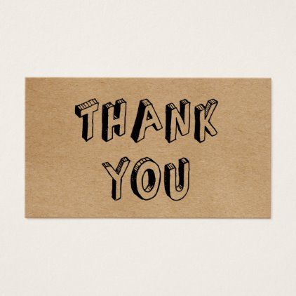 Vintage Rustic Kraft Thank You Card Homemade Thank You Cards, Anniversary Wishes For Parents, Thank You Font, Cards Diy Easy, Kertas Vintage, Salon Gift Card, Key Club, Drawn Cards, Baby Birthday Card