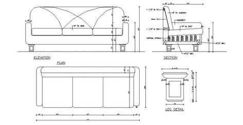 Dynamic sofa set elevation, section, plan and leg cad drawing details that includes a detailed view of sofa set elevation block details, section details, plan details, dimensions details, with colors details, size details, type details etc furniture blockfor multi purpose uses for cad projects. Fallingwater Interior, Sofa Frame Plans, Furniture Detailing, Furniture Details Drawing, Hotel Room Design Plan, Section Plan, Details Drawing, Sofa Drawing, Drawing Room Furniture