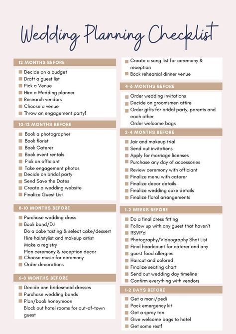 Basic Wedding Planning Checklist, 2way Wedding Gown, Wedding Deadline Checklist, Wedding Planning Vendor Checklist, How Many Parties Before The Wedding, Must Have Wedding Ideas, Wedding Board Planner, Wedding Items List, Pre Wedding To Do List