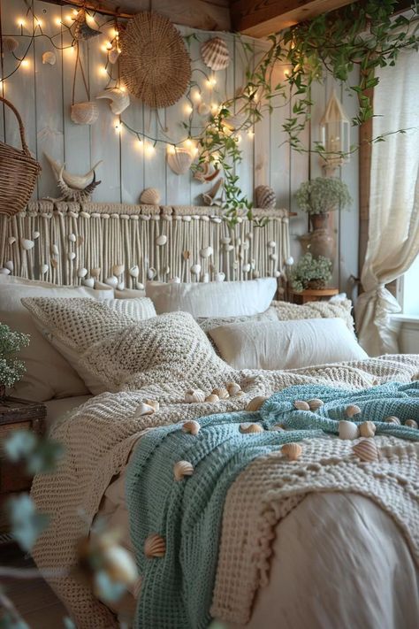 23 Trendy Boho Coastal Bedroom Ideas You Will Love 8 Bed Rooms Ideas Beach, Water Themed Room Aesthetic, Apartment Beach Decor, Boho Coastal Bedroom Decor, Ocean Theme Bedroom, Boho Beach Room, Beach Boho Bedroom, Ocean Bedroom Ideas, Summer Rooms