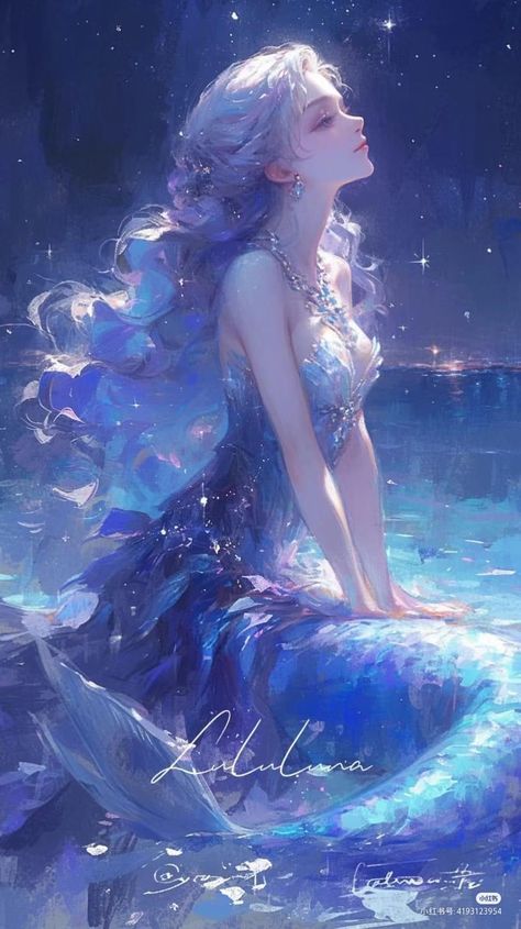 Creature Marine, Anime Mermaid, Mermaid Illustration, Fantasy Mermaid, Mermaid Aesthetic, My Fantasy World, Mermaids And Mermen, Beautiful Mermaids, Mermaid Art