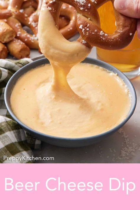 Beer Cheese Dip is creamy, flavorful, and packed with a duo of sharp cheddar cheese and gruyere cheese. Perfect for dipping soft pretzels, pretzel bites, veggies, and more! Gruyere Cheese Dip, Pub Cheese Recipe, German Beer Cheese Dip, Pretzel Beer Cheese Dip, Hot Beer Cheese Dip, Beer Cheese Recipe, Pub Cheese, Beer Cheese Dip Recipe, Pretzel Cheese