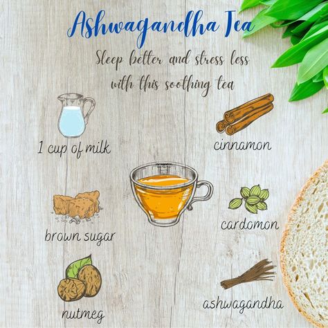 Ashwagandha tea | Happiest Health Ashwagandha Tea Benefits, Ashwagandha Recipes Herbal Teas, Ashwagandha Tea Recipe, Ashwagandha Powder Recipes, Medicinal Tea Recipes, Ashwagandha Recipes, Ashwagandha Tea, Illness Remedies, Healing Tea Recipes